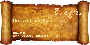 Beiszer Ákos névjegykártya